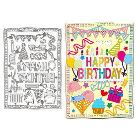 Трафареты для резки углеродистой стали на день рождения, для diy scrapbooking, Фотоальбом, декоративная бумага для тиснения, цвет нержавеющей стали