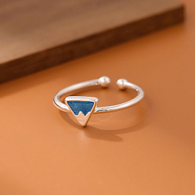 Регулируемые латунные эмалированные манжеты с открытыми кольцами для женщин, треугольные