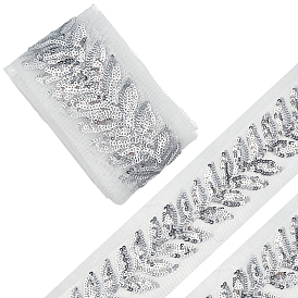 5ярды полиэстеровых и пластиковых лент для вышивки пайетками, лист, для украшения одежды