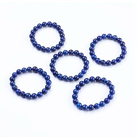 Natural Lapis Lazuli(Dyed) Stretch Bracelets, Round