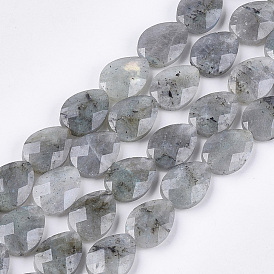 Natural Labradorite Beads Strands, Faceted, Drop