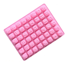 48-Cavity Silicone Letter & Number Wax Melt Molds, For DIY Wax Seal Beads Craft Making, Rectangle