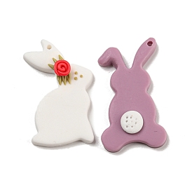 Handmad Polymer Clay Pendants, Rabbit
