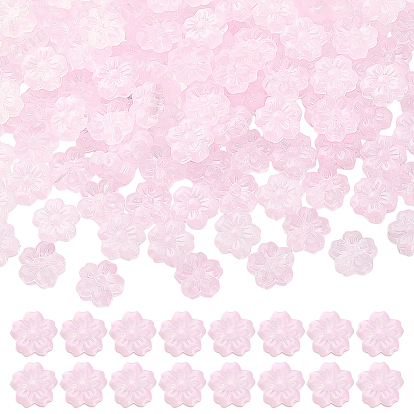 120 Perles de verre transparentes peintes à la bombe, sakura