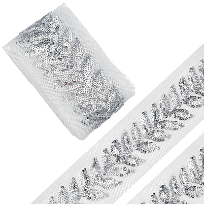 5ярды полиэстеровых и пластиковых лент для вышивки пайетками, лист, для украшения одежды