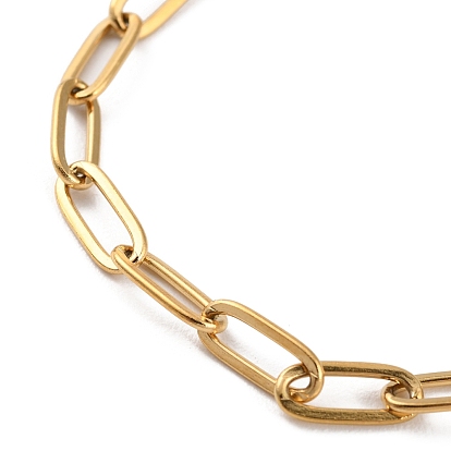 Chapado de iones (ip) 304 pulseras de cadena con clip de acero inoxidable para mujer