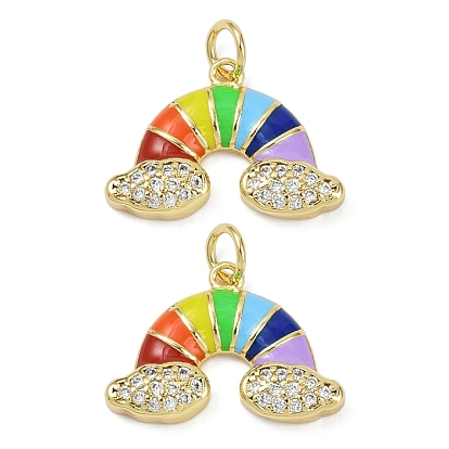 Латунные микропроволочные кубические циркониевые подвески из эмали, с целью перехода в кольце, без кадмия и без свинца, радужные прелести
