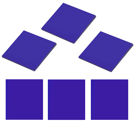 6Pcs Square Cobalt Glass, Teaching Apparatus