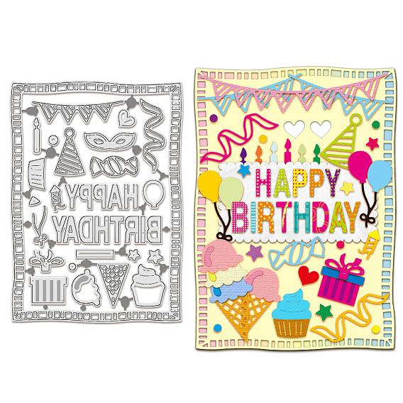 Трафареты для резки углеродистой стали на день рождения, для diy scrapbooking, Фотоальбом, декоративная бумага для тиснения, цвет нержавеющей стали