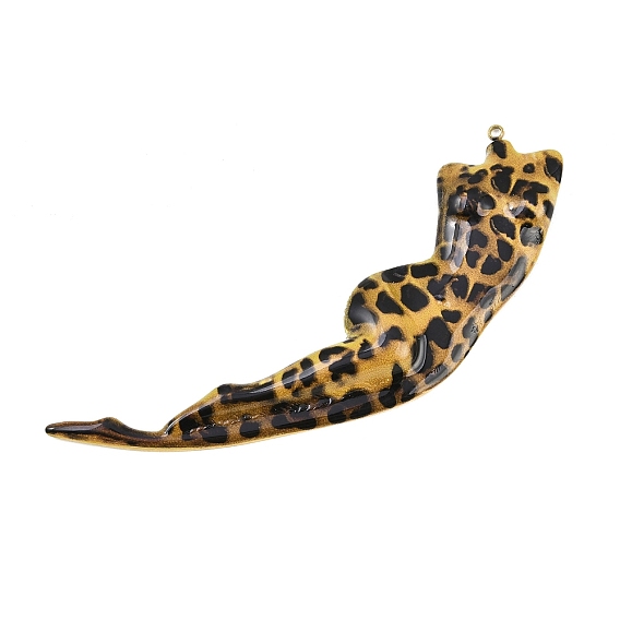 304 эмаль нержавеющей стали большие кулоны, подвески с леопардовым принтом