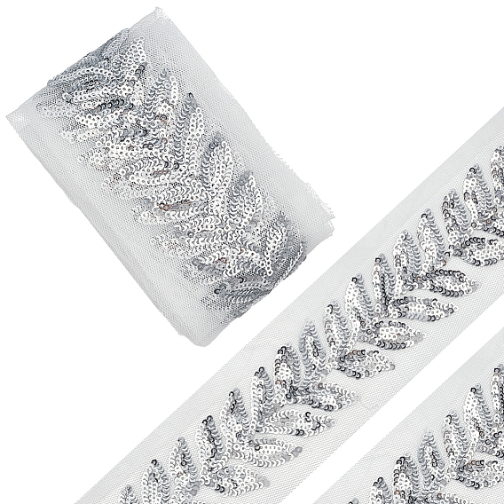 5ярды полиэстеровых и пластиковых лент для вышивки пайетками, лист, для украшения одежды