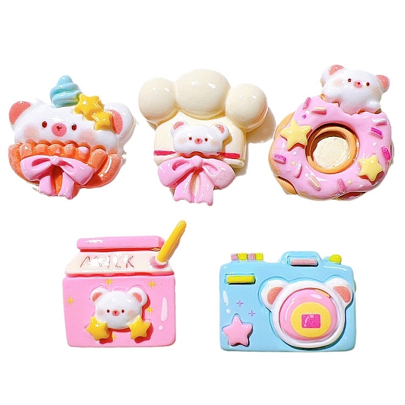 Кабошоны из мультяшной смолы, разнообразные, медведь