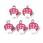 Autumn Theme Handmade Polymer Clay Charms, with Platinum Plated Iron Loop, Imitation Food, Mushroom