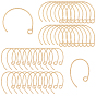 40Pcs 2 Style Brass Earring Hooks, with Horizontal Loop, with Texture