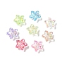 Transparent Acrylic Bead Caps, Flower, UV Plating, 5-Petals