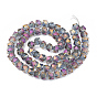 Electroplated Glass Beads Strands, Faceted, Lantern
