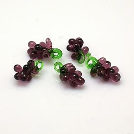 Normal Lampwork Beads, Grape, 20~25x12~15x12mm, Hole: 3.5mm
