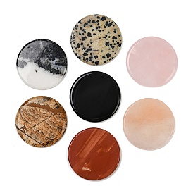 Кабошоны из натурального смешанного камня, плоско-круглые
