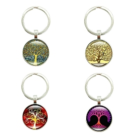 Стеклянные брелки, с металлическими разъемными кольцами, плоско-круглые