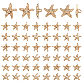 60шт. 2 стили 1-отверстие пуговицы из сплава на хвостовике, морская звезда