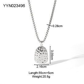 304 Женские ожерелья с подвеской в форме капли из кованой нержавеющей стали, цвет нержавеющей стали