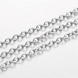 Ion Plating(IP) 304 Stainless Steel Cable Chains, for Jewelry Making, Unwelded, Oval