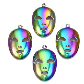 Rainbow Color Alloy Pendants, Cadmium Free & Nickel Free & Lead Free, Mask