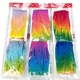 Cortinas de flecos de plástico con patrón de arco iris, cortinas brillantes, para cumpleaños fiesta de bodas decoraciones de navidad