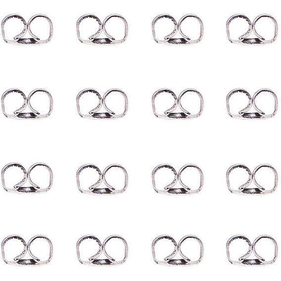 304 Stainless Steel Ear Nuts, Friction Earring Backs for Stud Earrings, 5x4x2.5mm, Hole: 1mm