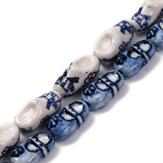 Фарфора ручной работы бисер нитей, обуви