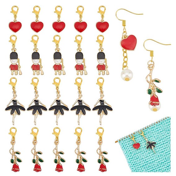 Сказочная тема, сплав, эмаль, кулон, украшение, с карабин-лобстерами , сердце/роза/солдат/танцор балета