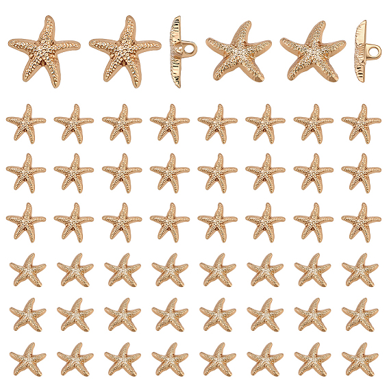 60шт. 2 стили 1-отверстие пуговицы из сплава на хвостовике, морская звезда