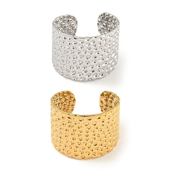 Ионное покрытие (IP) 304 Текстурированное открытое кольцо манжеты из нержавеющей стали, широкое кольцо для женщин