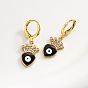 Elegant French-style Gold-plated Zircon Oil Drop Heart Earrings for Women