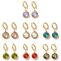 Вакуумное покрытие pvd 304 серьги-кольца из нержавеющей стали, со стразами, плоско-круглые