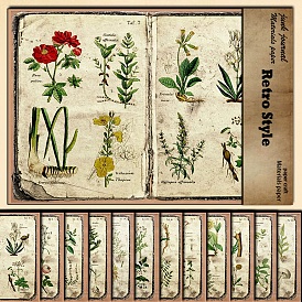 12 шт. бумага для альбомов с рисунком растений в стиле ретро, Коллаж творческий журнал украшения фоновые листы