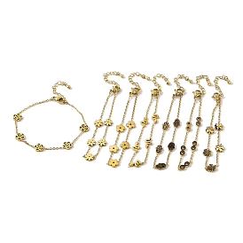 Ion Plating(IP) 304 Stainless Steel Flower/Infinity/Snake/Clover/Hamsa Hand Link Chain Bracelets for Women, Golden