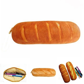Bread Shape Polyester Pencil Pouches, Zipper Student Stationery Storage Case, Office & School Supplies