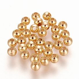 Brass Spacer Beads, Round, Nickel Free