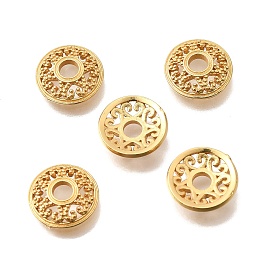 Шапочки и конусы для бусин, латунные, плоско-круглые, без кадмия и без свинца, стойки покрытие, долговечный