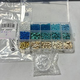 DIY-Kits zur Herstellung von Armbändern aus synthetischem Türkis und Rocailles-Perlen