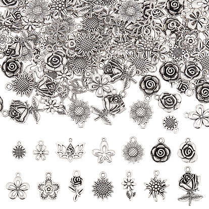140 шт 14 стили подвески из сплава в тибетском стиле, цветок