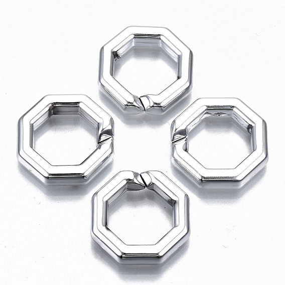 CCB Plastic Linkings Rings, Quick Link Connectors, For Jewelry Cross Chains Making, Octagon