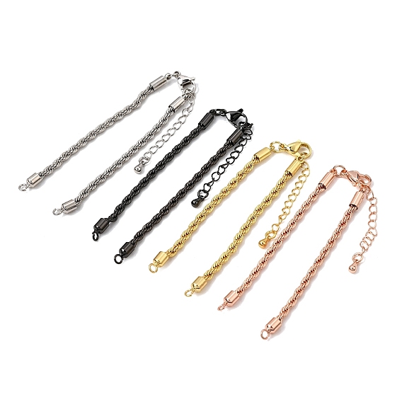 Adjustable Braided Brass Rope Chain Bracelet Making for DIY Connector Findings