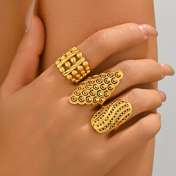 Латунные кольца на палец для женщин, реальный 18 k позолоченный