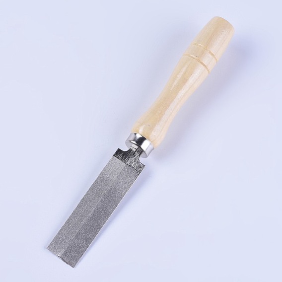 Titanium-plate Steel Diamond Files, with Wood Handle