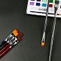 Painting Brush Set, Nylon Brush Head with Wooden Handle and Copper Tube, for Watercolor Painting Artist Professional Painting