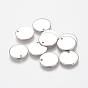 304 Stainless Steel Stamping Blank Tag Charms, Flat Round