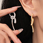 Серьги-кольца из витой латуни с микропаве из кубического циркония, узел