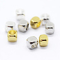 Cube Brass Spacer Beads, Barrel Plating